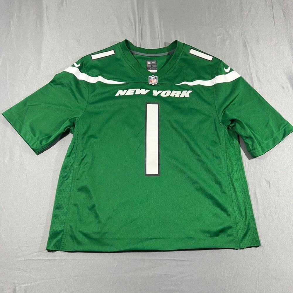 New York Jets Jersey Mens L Green #1 Sauce Gardner Nike NFL Football Mesh Detail